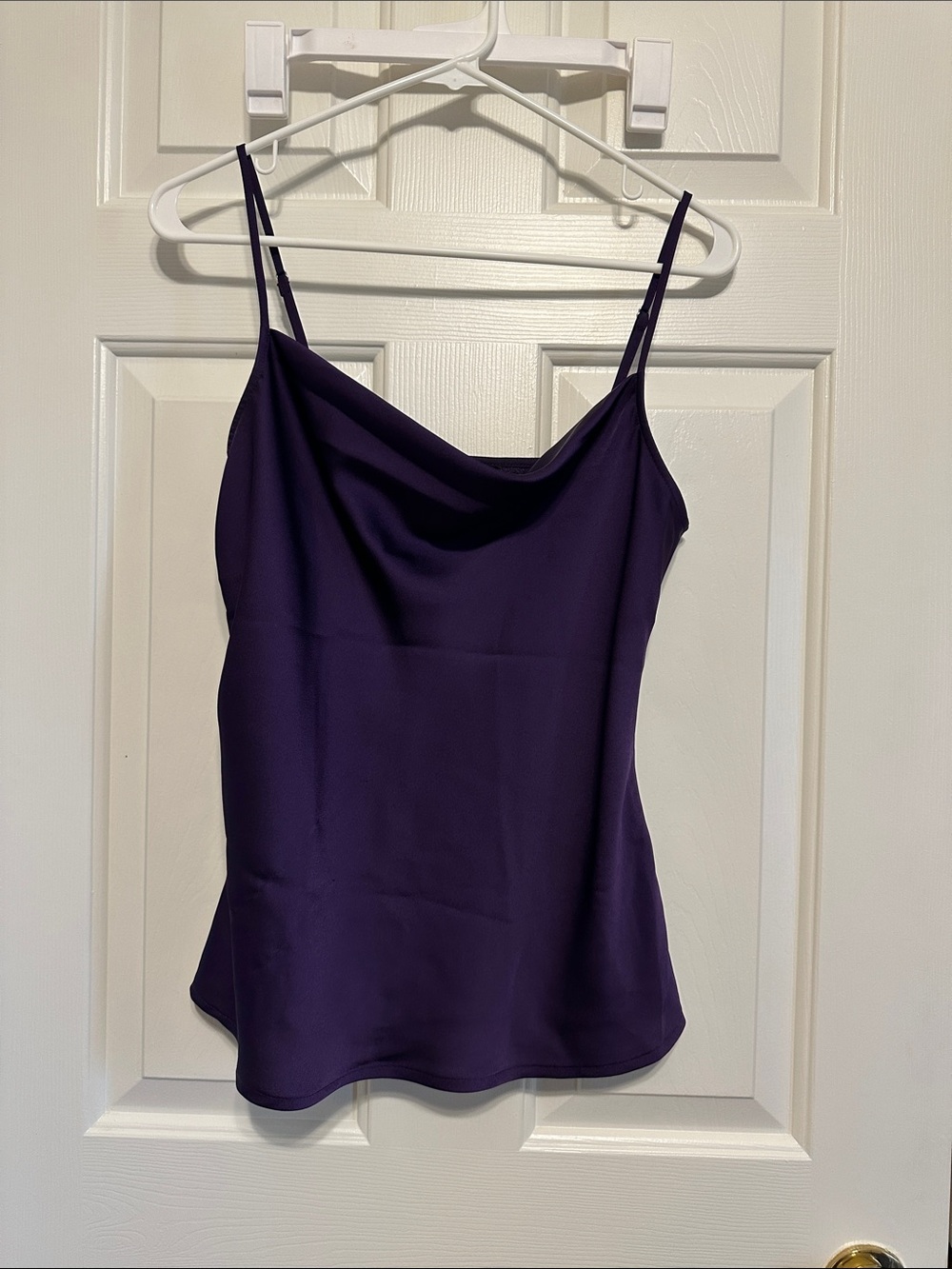 Express Purple Satin Cowl Neck Camisole